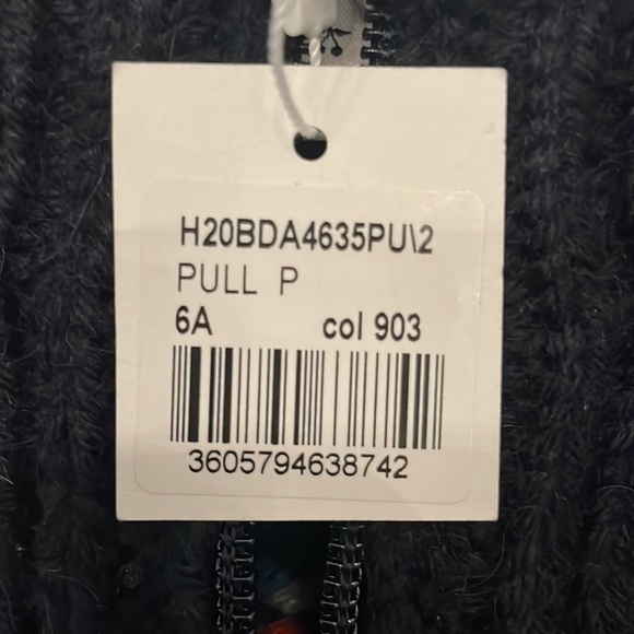 New with tags Bonpoint Zipped-Rollneck Jacquard Jumper | Blue - Picture 4 of 5